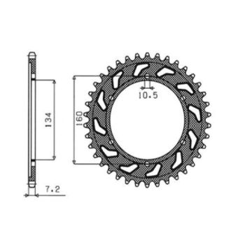 REAR SPROCKET 525 45T STEEL