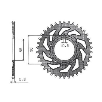 REAR SPROCKET 520 38T STEEL
