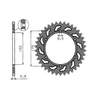 REAR SPROCKET 520 48T STEEL