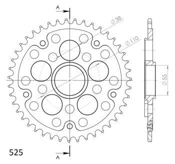 Supersprox Stealth Rear sprocket Red