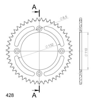 Supersprox Alu Rear sprocket KTM 85SX / Husqv. 85TC Orange 47