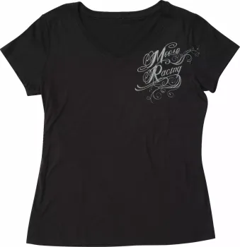 TEE WMN FLOURISH SCRIPT BLACK