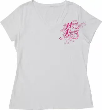 TEE WMN FLOURISH SCRIPT WHITE