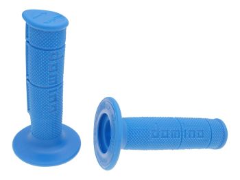 handlebar rubber grip set Domino 1150 off-road half waffle blue