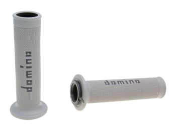 handlebar grip set Domino A010 on-road grey / black open end grips