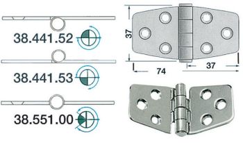 hinge w/release pin 74x37