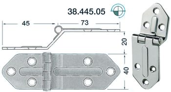 SS hinge w/release pin 118x40