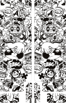 FORK DECAL BK COMIC GLOSS