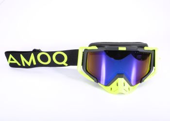 AMOQ Aster Snow Goggles Black-HiVis Blue Mirror