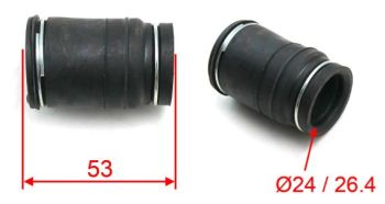 Forte Union-Rubber, Exhaust/Silencer, Ø24 / Ø26,4mm l. 53mm, Universal
