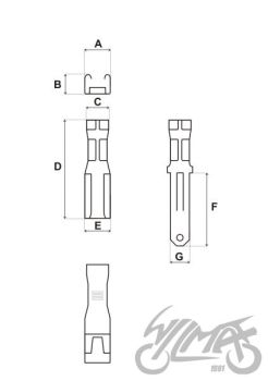 Pistiku klemmid, juhtme otsad, tüüp iii, 100tk pakis