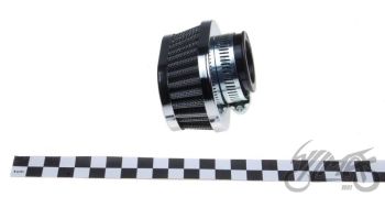 Õhufilter ovaalne madal, kroomitud KW102W1, karb diam. 35 mm