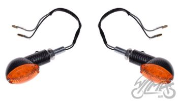 Suunatuled LED, M10 x 1.25, 12V 1W, oranž klaas, Carbon-look