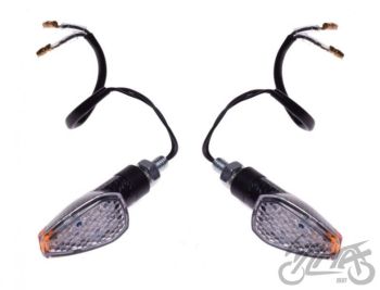 Suunatuled, M8 x 1.25, 12V 1W, valge klaas + oranž LED, Carbon-look