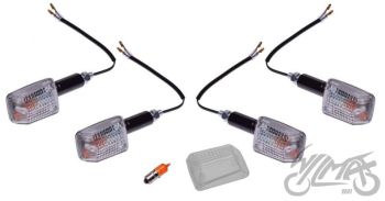 Suunatuli, M8 x 1.25, 12V 23W, valge klaas, pikk, 4tk+lisad