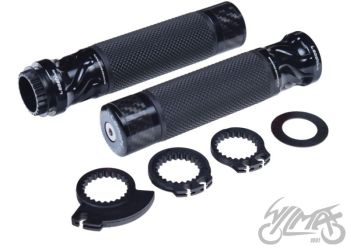 Gripid 22/24mm, rullgaasile Leoshi 655a, must