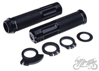 Gripid 22/24mm, rullgaasile Leoshi 642, must