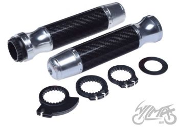 Gripid 22/24mm, rullgaasile Leoshi 656 - hõbe/carbon