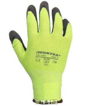 Polüestersõrmikud vahustatud latekskattega kollased 10