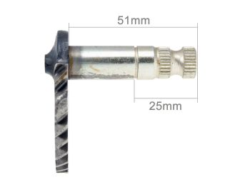 kickstart spindle complete 51mm / 25mm for GY6 50cc, 139QMB