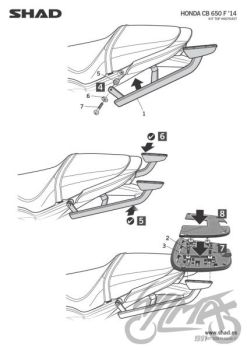 Kohvri adapter, ülemine - Shad, Honda CB-F CBR
