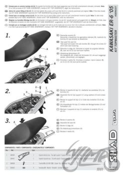 Kohvri adapter, ülemine - Shad, KAWASAKI er6 n-f