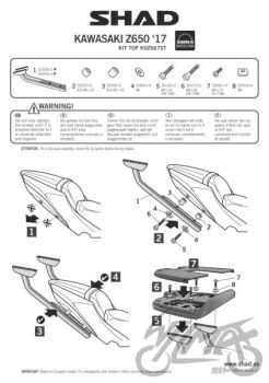 Kohvri adapter, ülemine - Shad, KAWASAKI z650