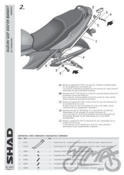 Kohvri adapter, ülemine - Shad, Suzuki bandit