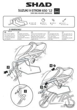 Kohvri adapter, külgmine - Shad, Suzuki V-Strom DL 650