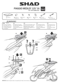 Kohvri adapter - Shad, Piaggio Medley 125