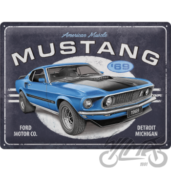 TINNISTUSMÄRK 30x40 FORD MUSTANG 1969 SININE 23321