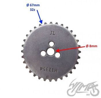 Mootoriketi hammasratas YX140cc (8mm / 67mm, 32h)
