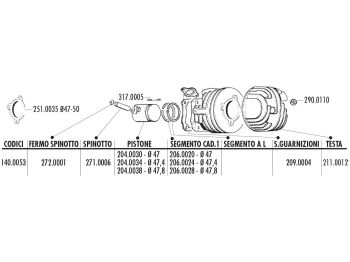 cylinder kit Polini cast iron sport 75cc 47mm for Vespa PK 50, Special 50, XL 50