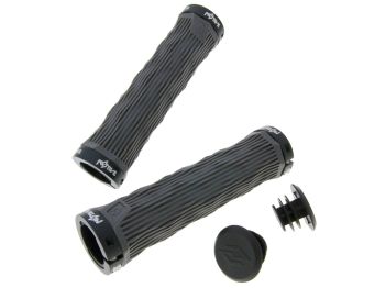 n8tive double lock-on grip set GEO 130mm - grey