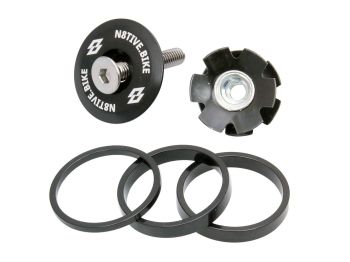 n8tive spacer kit with headset cap - black