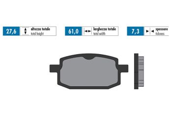 brake pads Polini organic for Baotian, Rex, Qingqi