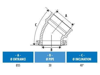 intake manifold Polini 360 30/35mm for Piaggio w/ 26-30mm PWK, PHBH, VHST carburetor