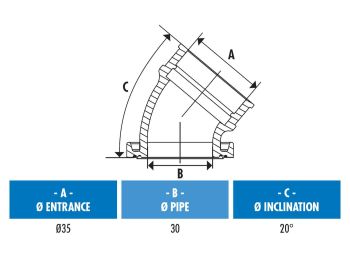 intake manifold Polini 360 30/35mm for Minarelli AM6, Derbi, D50B0, EBE, EBS w/ 28-30mm PHBH, VHST carburetor