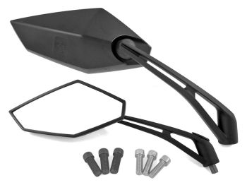 mirror set black M8 / M10 E-marked universal