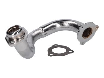 exhaust manifold chromed, unrestricted for Aprilia SX, RX, Derbi Senda, DRD, X-Treme, SM, Gilera RCR, SMT = 37320
