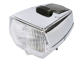 headlight square chromed with switch for Puch Maxi N, Europa