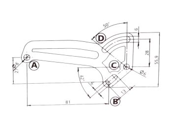 number plate holder lateral mounting aluminium black for Minarelli 50cc 2-stroke