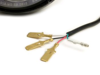 Headlight (chromed reflector) -MOTO NOSTRA- LED HighPower - Ø=143mm (5 3/4") - 12V DC - with E9 mark - for conversion of e.g. Vespa PX, Cosa, Sprint, GTR, Rally