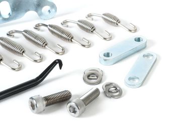 Exhaust flange kit including bracket, springs and spring hook -BGM PRO Clubman V2-V3-V4- Lambretta 1st series - 2nd series, 3rd series - type cast iron