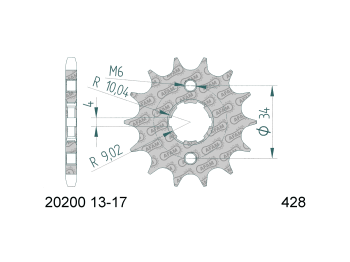 front sprocket AFAM 15 teeth 428 for Kymco Pulsar, Sector, Maxxer, Derbi, Honda, Daelim