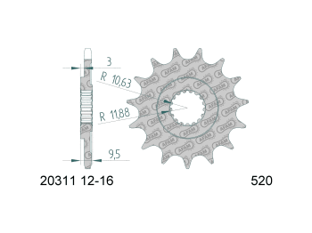 front sprocket AFAM 14 teeth 520 for Honda TRX 450R, CR, CRE, CRF, CRM