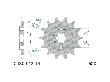 front sprocket AFAM 14 teeth 520 for Hyosung GT 250, GV 250, Yamaha YFS 200 Blaster