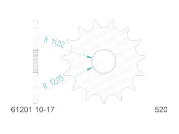 front sprocket AFAM 14 teeth 520 for Aprilia AF1, Pegaso, ETX, MX, RS, RX 125