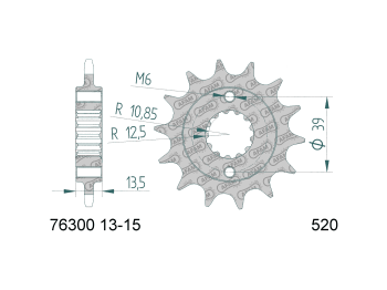 front sprocket AFAM 15 teeth 520 for Kymco KXR, Maxxer, MXU 250/300, TGB Blade, Target