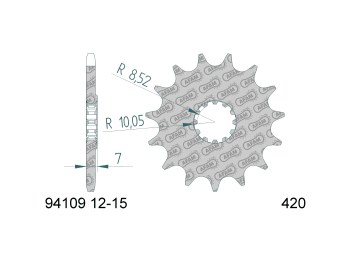 front sprocket AFAM 12 teeth 420 for Rieju RS1, Yamaha DT, TZR, MH Furia, Peugeot XP6